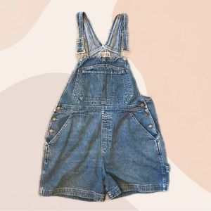 Vintage 90s Bill Blass Denim Overall Shorts